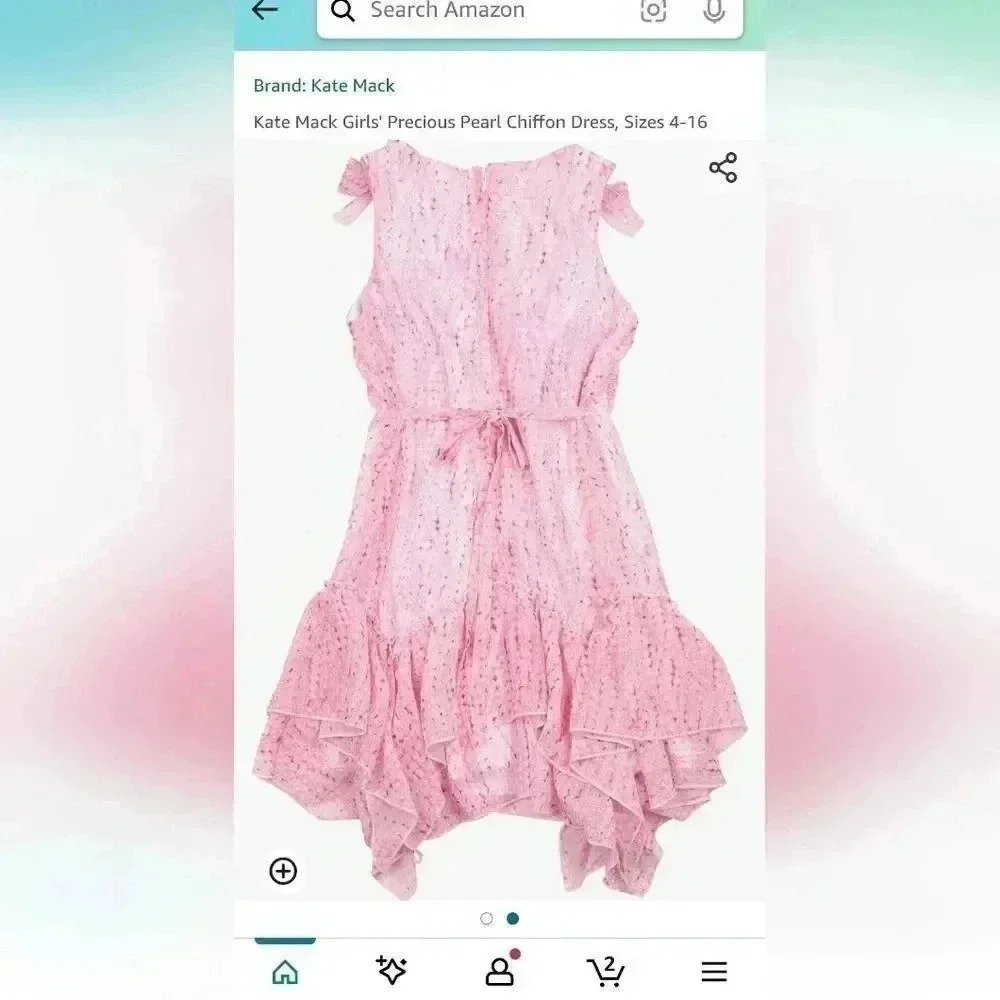 Kate Mack Girls' Precious Pearl Chiffon Dress - Picture 3 of 12